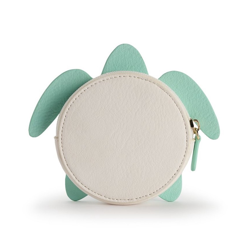 LC Lauren Conrad Vegan Leather Mint Green Turtle Coin Purse - Picture 7 of 8
